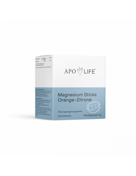 Apolife Magnesium Direkt Sticks Orange Zitrone 40 Stück